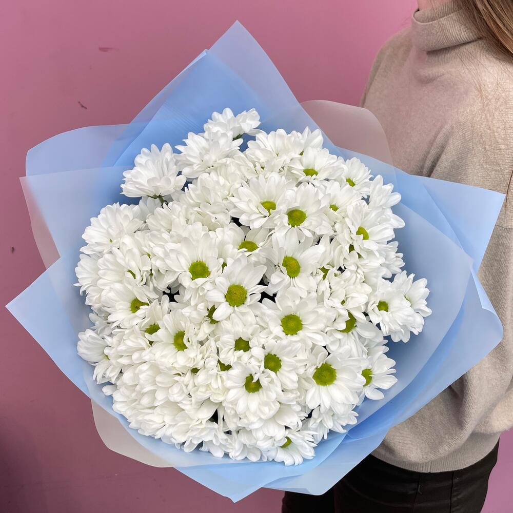 Букет «Ромашковое поле» – свежесть белых хризантем Абинск Краснодарский край
